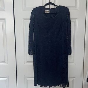 Kasper navy blue lace dress size 12P